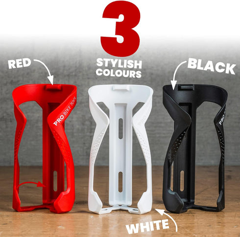 PRO BIKE TOOL Bike Water Bottle Holder - Lightweight, Glass Fiber Bicycle Water Bottle Cage in a Sleek Modern Design, Bike Bottle Holder for Road ...